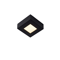 LED Deckenleuchte BRICE Badleuchte, 1x8W, 3000K, IP44, eckig, dimmbar, schwarz