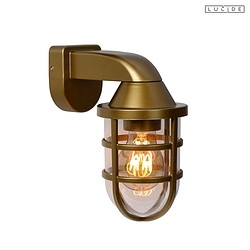 wall luminaire LEWIS oval E27 IP44, gold matt, brass