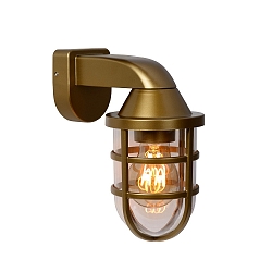LED Outdoor Wandleuchte LEWIS, 1xE27, IP44, Gold matt, messing