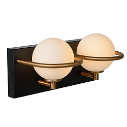 wall luminaire ISOBEL 2 flames, square G9 IP44, opal, black