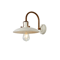 wall luminaire ROEMER round E27 IP20, beige, rust
