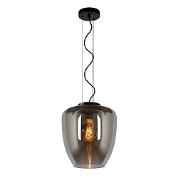 pendant luminaire FLORIEN oval E27 IP20, smoky colour dimmable