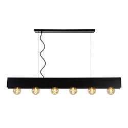 pendant luminaire SURTUS 6 flames, square E27 IP20, black