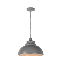 Pendelleuchte ISLA, � 29cm, E14, 100cm Textilkabel / Metall, grau