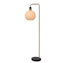 floor lamp JULIUS round E27 IP20, opal, black 