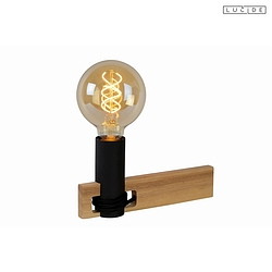 table lamp TANNER cylindrical E27 IP20, wood, black 