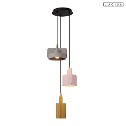 pendant luminaire NINJA 3 flames E27 IP20, multicolour, black dimmable