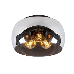 ceiling luminaire OLIVIA 3 flames, round E27 IP20, smoky colour, black