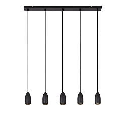 Pendelleuchte EVORA, Leiste 5-flammig, 5x GU10, IP20, dimmbar, schwarz