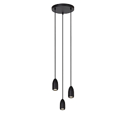Pendelleuchte EVORA, Rondell 3-flammig, � 25cm, 3x GU10, IP20, dimmbar, schwarz