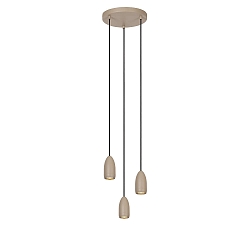pendant luminaire EVORA 3 flames, round GU10 IP20, taupe dimmable