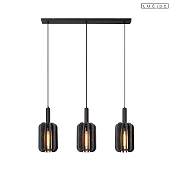 pendant luminaire RAFAL 3 flames E27 IP20, grey, black dimmable