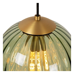 pendant luminaire MONSARAZ 4 flames, oval E27 IP20, green, amber