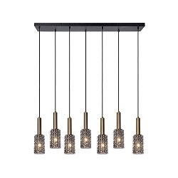 Pendelleuchte CORALIE, 7xE27, Gold matt, messing