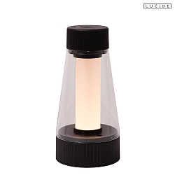 battery table lamp LORALI IP44, black dimmable
