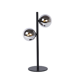 table lamp TYCHO 2 flames G9 IP20, smoky colour, black 