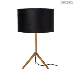 table lamp TONDO round E27 IP20, gold matt, brass, black 