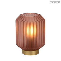 table lamp SUENO cylindrical E14 IP20, gold matt, brass, pink 