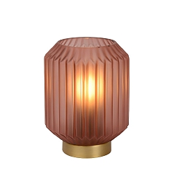 table lamp SUENO cylindrical E14 IP20, gold matt, brass, pink 