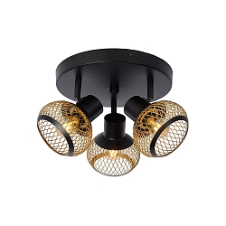 Deckenstrahler LUCAS, 3xE14, Gold matt, Messing