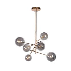 pendant luminaire ALARA G4 IP20, gold, grey, smoky colour 