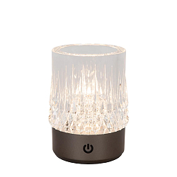 LED-Akku-Tischleuchte LILY, IP20, � 8cm, 3W 2700K 80lm, 3-stufiger Touch-Dimmer + USB-C Kabel, Acrylglas, Schwarzchrom matt