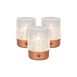battery table lamp LILY 3-STEP with USB connection, with touch dimmer IP20, copper, mat dimmable