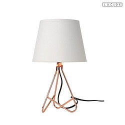 table lamp GITTA round E14 IP20, copper, white 