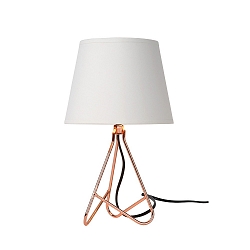 table lamp GITTA round E14 IP20, copper, white 