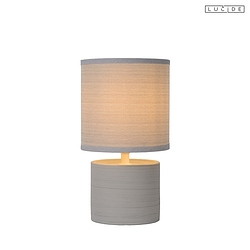 table lamp GREASBY round E14 IP20, grey 