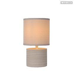 table lamp GREASBY round E14 IP20, beige 