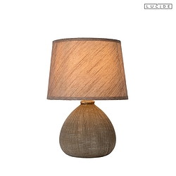 table lamp RAMZI round E14 IP20, brown 