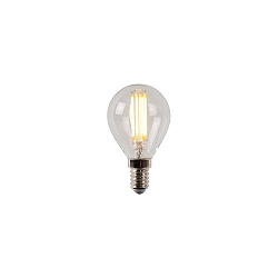 LED Leuchtmittel Tropfenform P45, � 4,5 cm, E14, 1x4W, 2700K, dimmbar, transparent
