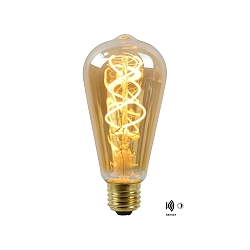 LED Outdoor Filamentlampe ST64 TWILIGHT SENSOR, � 6,4 cm, E27, 1x4W 2200K, Amber