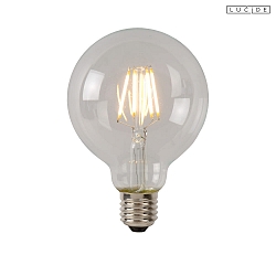 LED Filamentlampe GLOBE G80 Klasse: B, � 8 cm, E27 1x7W 2700K, dimmbar, transparent