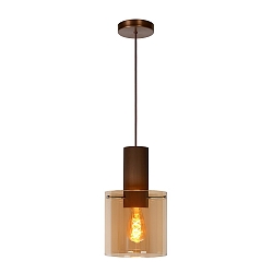 pendant luminaire TOLEDO cylindrical E27 IP20, amber, copper