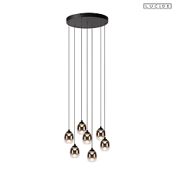 pendant luminaire TAMINO 5 flames IP20, black dimmable