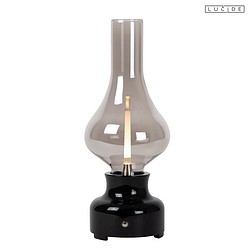 table lamp JASON LED round IP20, smoky colour, black dimmable