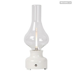 table lamp JASON LED round IP20, transparent, white dimmable
