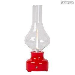 table lamp JASON LED round IP20, red, transparent dimmable