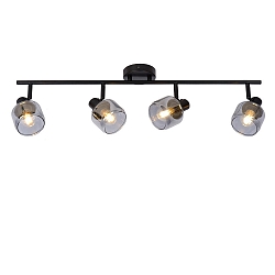 spot BJORN 4 flames, round E14 IP20, smoky colour, black