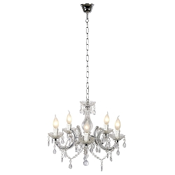 chandelier ARABESQUE 5 flames, round E14 IP20, transparent