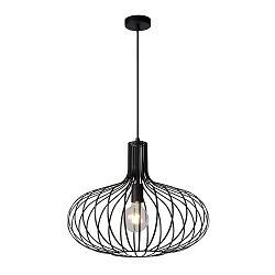 pendant luminaire MANUELA round E27 IP20, black