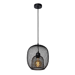 pendant luminaire JERREL oval E27 IP20, black