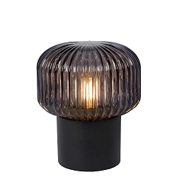 table lamp JANY round E14 IP20, smoky colour, black 