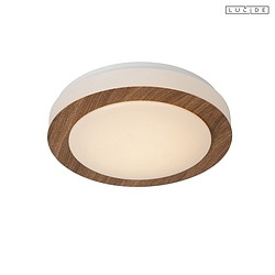 ceiling luminaire DIMY LED round IP21, wood, opal dimmable