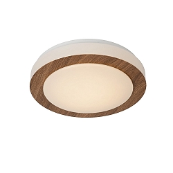 LED Deckenleuchte DIMY Badleuchte, � 28,6 cm, 1x12W, 3000K, IP21, dimmbar, Holz