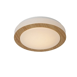 LED Deckenleuchte DIMY Badleuchte, � 28,6 cm, 1x12W, 3000K, IP21, dimmbar, Holz hell