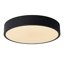 ceiling luminaire UNAR LED round IP20, opal, black dimmable
