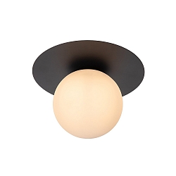 ceiling luminaire TRICIA round E27 IP20, opal, black